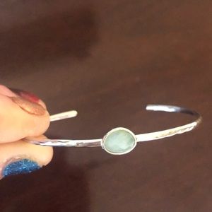 Moonstone silver cuff bracelet